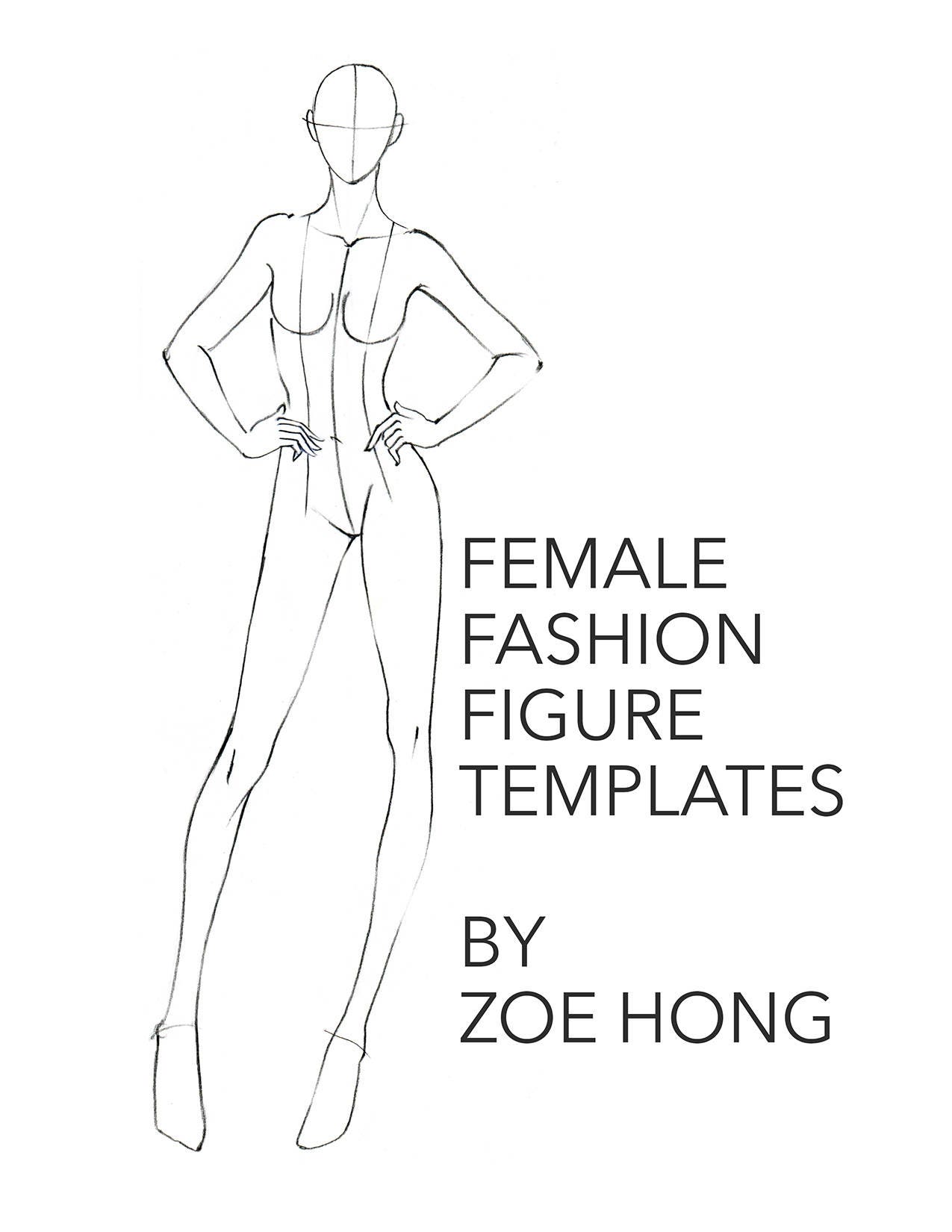 Plus Size Female Fashion Figure Templates - 8 Heads Croquis - Design Cuts