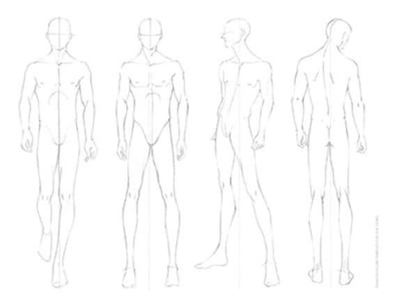 FASHION DESIGN CROQUIS Template Male