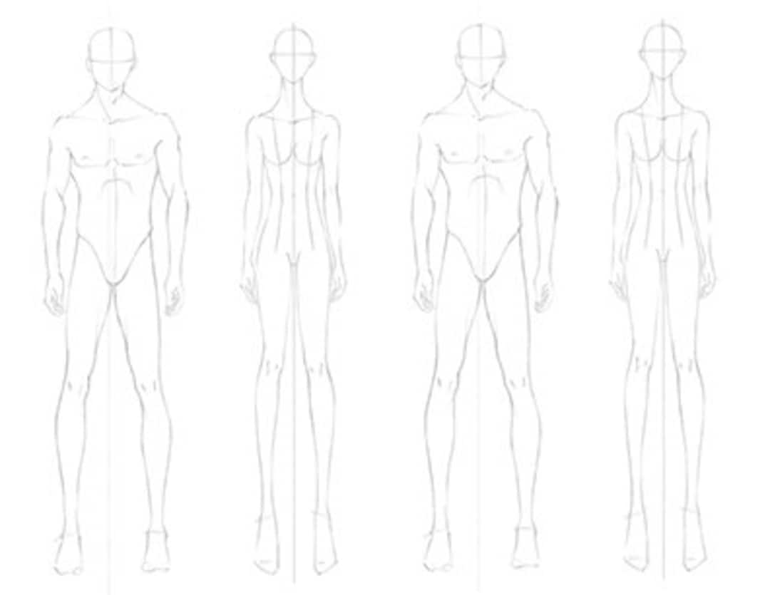 Fashion Designer Sketchbook Male & Female Figure Template: Large Male &  Female Croquis for Easily Sketching Your Fashion Design Styles and Building  Yo (Paperback)