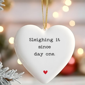 Heart-Shaped Ceramic Ornament Gift for Coworker - Secret Santa Gift - Office Christmas Party Gift