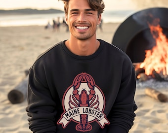 Fisherman Aesthetic Sweatshirt, Maine Lobster Sweater, Nautical Shirt, Mother's Day Father's Day Gift, Unisex Crewneck Pullover