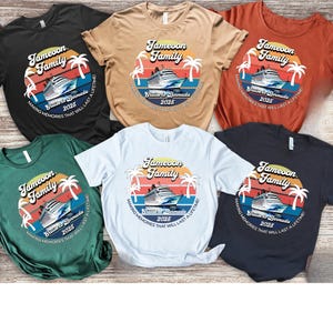 Retro Vibes Cruise Tee for Family Vacation 2025  |  Personalized Group Shirts Cruise Matching Family Tshirts  |  Custom Cruise T-shirts