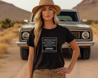 Fisherman Aesthetic Sardines Shirt | Coastal Aesthetic Gift for Her  |  Vintage Sardines Shirt  |  Fisherman Apparel  |  Funny Food Shirt