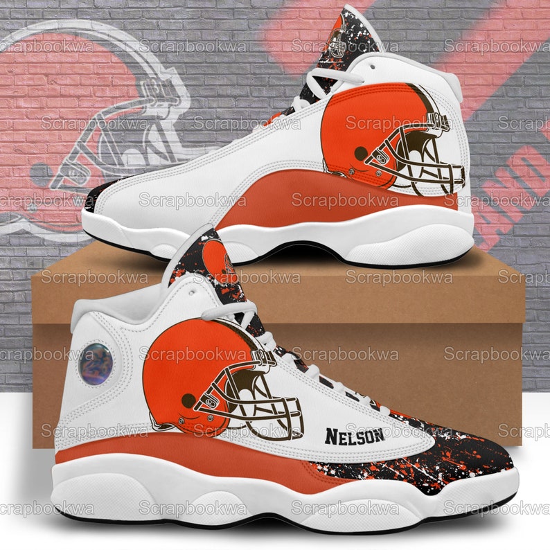 Cleveland Browns Air JD13 Shoes Personalized Hype beast Athletic Run Casual Shoes MYnflb1 Cleveland Browns JD13 Vegan Leather Shoes