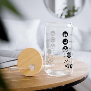 Coffee Lover Sipper Glass, 16oz - Funny Coffee Mug, Gift for Coffee Drinkers, Coffee Addict Glass, Coffee Mug with Lid and Straw, Barista