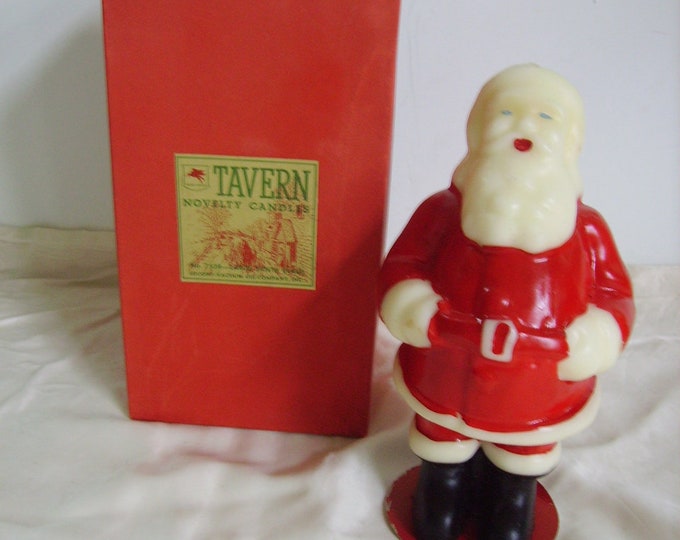 Vintage 1950s Tavern Candle Santa in Original Box/large Tavern Santa 8