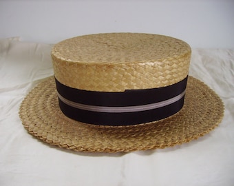 Vintage 1920's Mens Boater Hat/ Audubon Club Hats