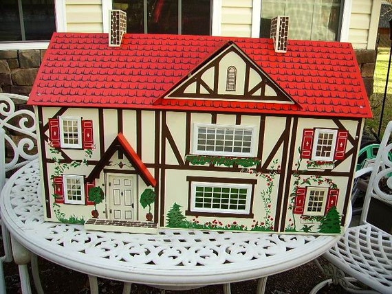 vintage masonite dollhouse