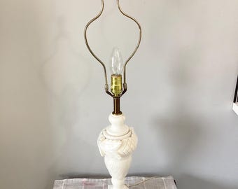 Vintage Italian Alabaster Marble Table Lamp/Hollywood Glam/Shabby Chic Alabaster Lamp/Made in Italy