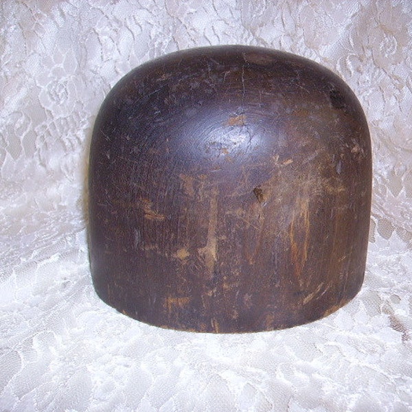 Antique Vintage Wooden Hat Block Form Millinery Mold