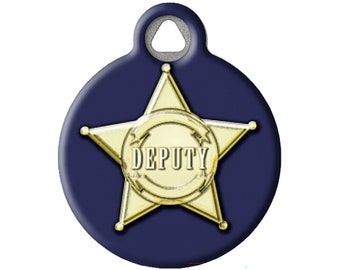 Deputy Badge Pet ID Tag for Dogs and Cats by Dog Tag Art