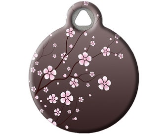 Japanese Cherry Blossom Personalized Pet ID Tag by Dog Tag Art - Customize Your Pets Identification Information