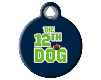 Dog Tag Art The 12th Dog Seattle Seahawks Personalized Pet ID Tag for Dogs, Silent Dog Tag with Customized Identification Information