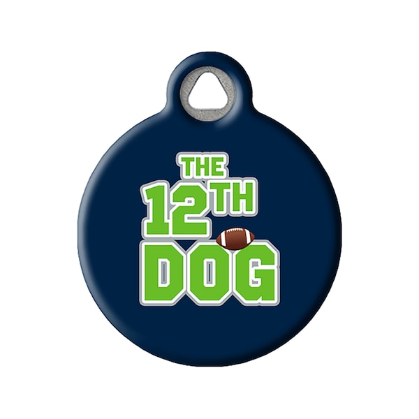 Dog Tag Art The 12th Dog Seattle Seahawks Personalized Pet ID Tag for Dogs, Silent Dog Tag with Customized Identification Information