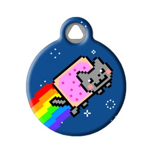 The Original Nyan Cat Personalized Pet ID Tag for Cats and Dogs by Dog tag Art
