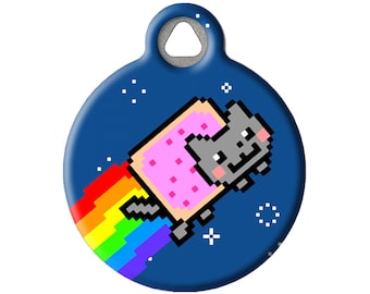 The Original Nyan Cat Personalized Pet ID Tag for Cats and Dogs by Dog tag Art