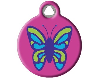 Butterfly Personalized Pet ID Tag For Dogs and Cats by Dog Tag Art