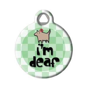 I&#39;m Deaf Medical Alert Personalized Pet ID Tag by Dog Tag Art