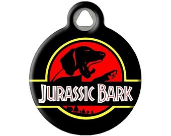 Jurassic Bark Jurassic Park Themed Custom Pet ID Tag or Dogs by Dog Tag Art