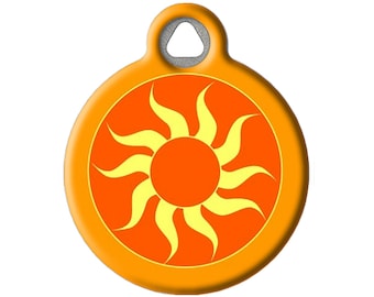 Orange Sun Customized Pet ID Tag by Dog Tag Art