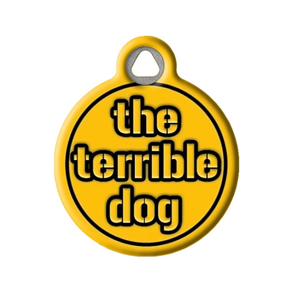 Football Themed Steelers Terrible Dog Personalized Pet ID Tag by Dog Tag Art