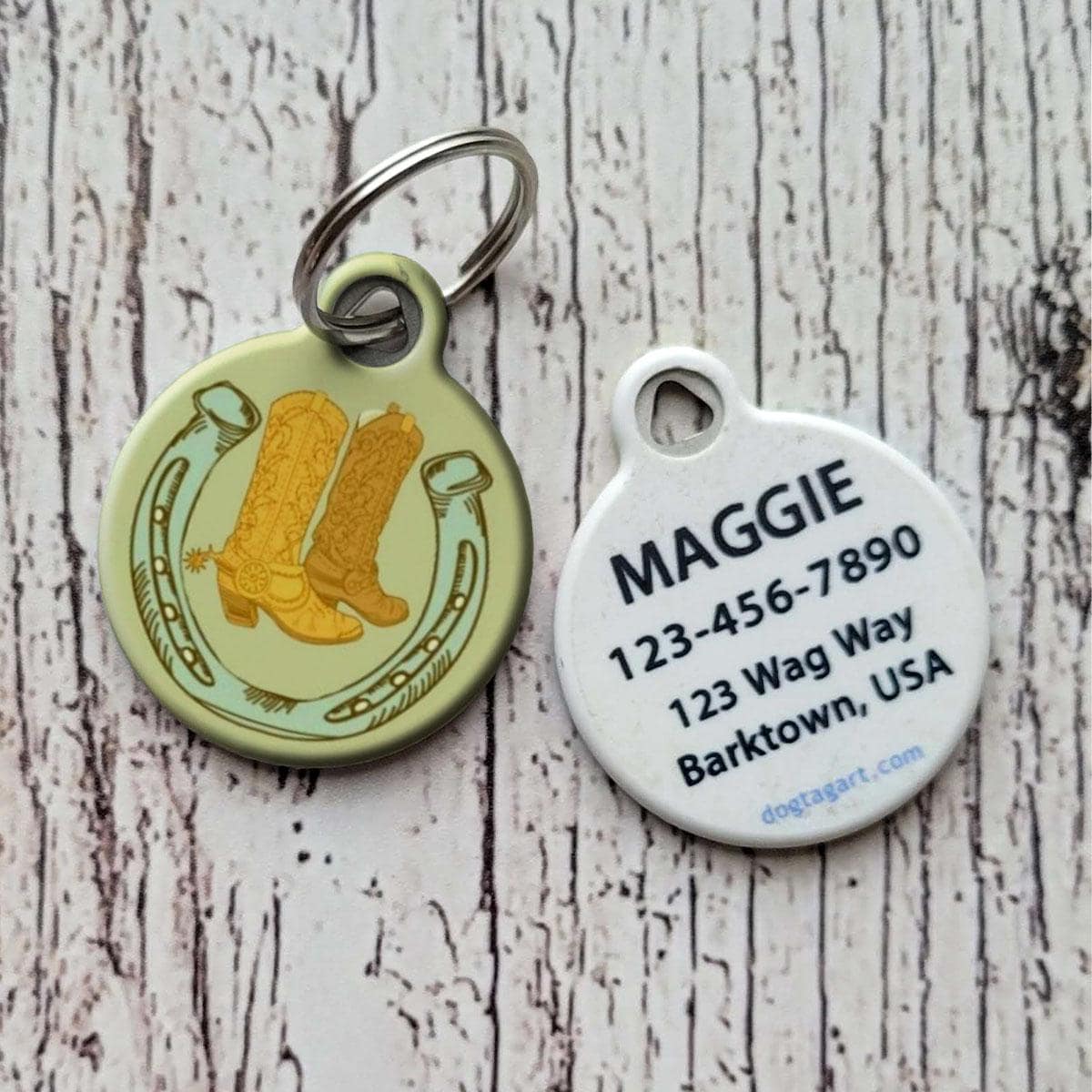 Cowboy Boots Western Dog Tag for Dogs and Cats Personalized Pet ID Tag ...