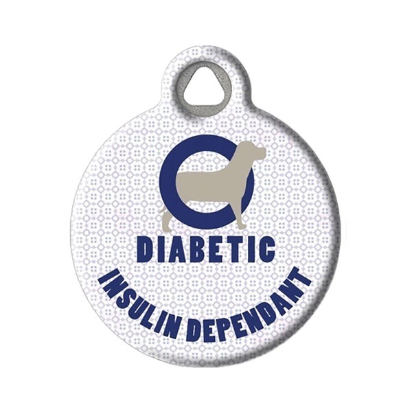 Diabetic Insulin Dependent Medical Alert Personalized Pet ID Tag by Dog Tag Art
