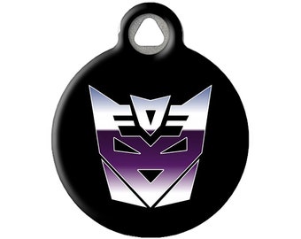 Decepticats Transformers Personalized Silent Pet ID Tag by Dog Tag Art