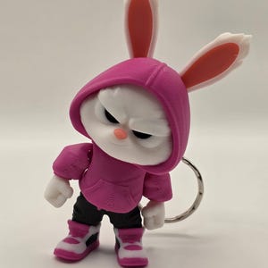 Rabbit Keychain | Cute Bunny Charm | Animal Keychain Gift | Bunny Bag Accessory | Easter Bunny Gift | Kawaii Rabbit Keyring