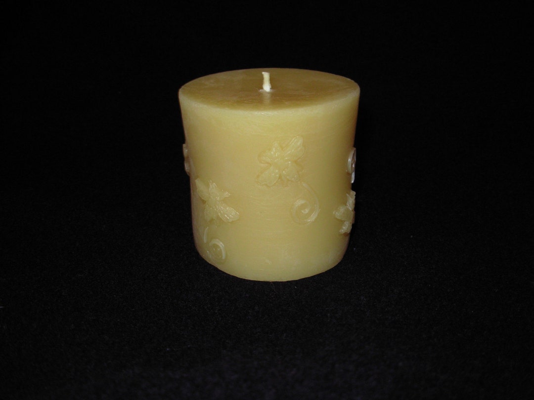 California Beeswax Honey / Bumble Bee Pillar Candle Etsy