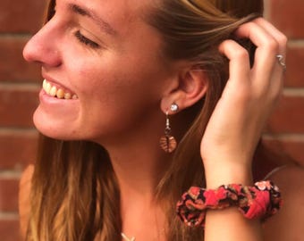 copper leaf earrings