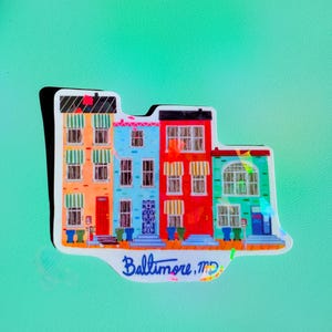 de maison de Baltimore City Row | Sticker sur le thème du Maryland | Parfait pour les journaux indésirables, la papeterie et les cadeaux !