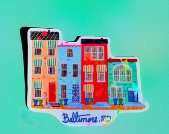 Baltimore City Row Home Aufkleber | Maryland Themed Aufkleber | Perfekt für Junk Journals, Schreibwaren & Geschenke!