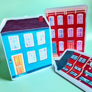 Conjunto de cartões comemorativos Baltimore Row Home | Pacote com três cartões | Ótimo para "Só porque sim", "Obrigado", "Pensando em você", feriados ou aniversário
