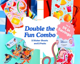 Double the Fun Combo Bundle - 2 Sticker Sheets, 2 Sticker Packs