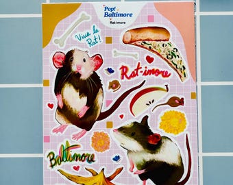 City Rat Lovers of Baltimore Maryland- | Sticker Stationery | Perfect for junk journals, stationary, & gifts!