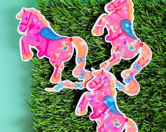 Pinkes Pony Pride Sticker | Niedliches und buntes Geschenk zum Thema Stolz | Perfekt für Junk Journals, Schreibwaren & Geschenke!