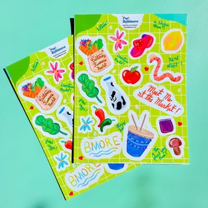 Baltimore Farmers Market Sticker Sheet | Supporting Local Farmers| Maryland Themed Gifts | Great for junk journals, stationary, notebooks!