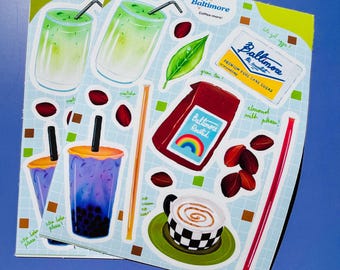 Coffee Lovers of Baltimore Maryland- | Sticker Stationery | Perfect for junk journals, stationary, & gifts!