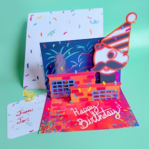 Carte d'anniversaire pop-up Baltimore Boh | Carte Charme Ville| Cadeau unique pour la maison, le bureau, les touristes et les résidents | Enveloppe personnalisée incluse !