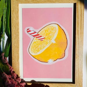 Baltimore Art Print | Food Themed | Lemon Stick with Peppermint | Dessert Wall Art, Home Decor, & Maryland Illustration | Physical Print