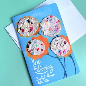 Carte de voeux en papier pour graines de fleurs du Maryland | Fleur de Susan aux yeux noirs | Idéal simplement parce que, pour vous remercier, pour penser à vous, pour les vacances ou pour un anniversaire