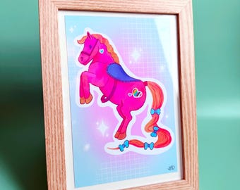 Pride Themed Pink Pony 100x120 Kunstdruck | Wand Kunst, Wohnkultur, & Illustration | Physischer Druck