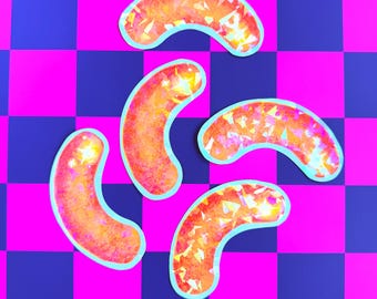 Toller Hauch Sticker Pack | Hand Illustrierter Foodie Lover Sticker Pack | Wasserabweisend und holographisch!