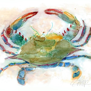 Crab Watercolor Reproduction - UNFRAMED