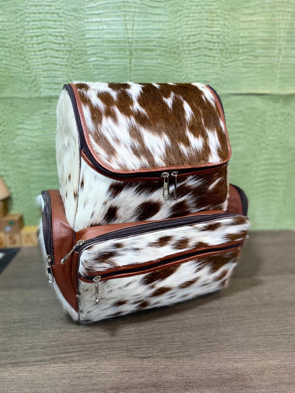Cowhide Travel Backpack Leather Weekend Rucksack Mom Gift  display picture 1