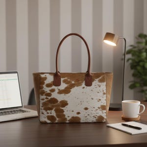 Fourre-tout en peau de poney en cuir de vachette de qualité supérieure – Sac à bandoulière avec cheveux et cadeau