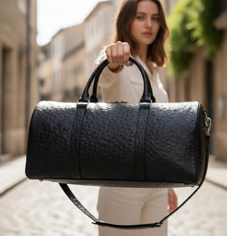 leather weekender duffel overnight travel bag shoe compartment roll on gym sports carry all