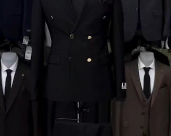 Tailored Black Tuxedo Suit: 3-Piece Wedding Guest Suit