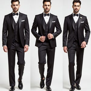 3 piece suit black stylish men suit three piece suit prom suit men elegant suit Wedding attire, Special occasion, Party wear, Business Suit